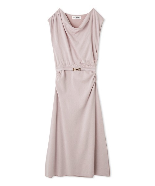 ベルト付きドレープニットワンピース（ワンピース）｜LILY BROWN