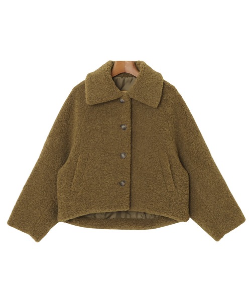 andme（アンドミー）の「テディベアボアショートコート（その他アウター・レディース・キャメル/ブラック/アイボリー・M）」の9枚目の写真