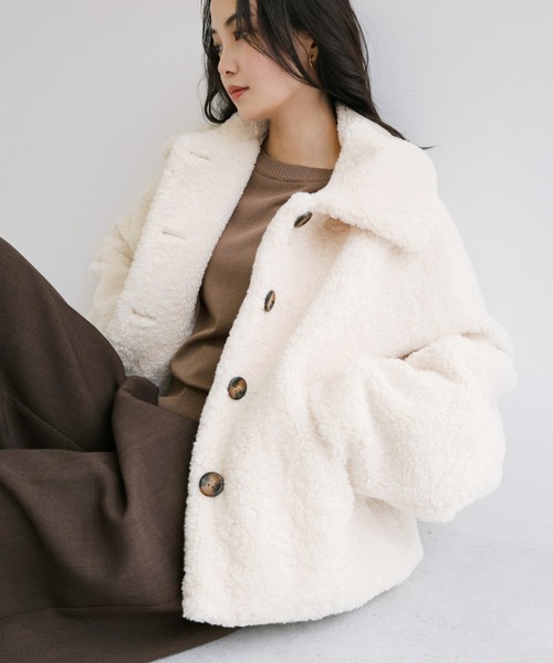 セール】テディベアボアショートコート（その他アウター）｜andme