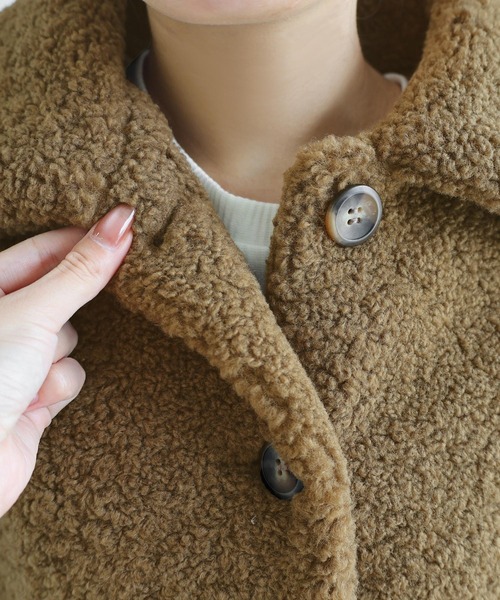 andme（アンドミー）の「テディベアボアショートコート（その他アウター・レディース・キャメル/ブラック/アイボリー・M）」の18枚目の写真