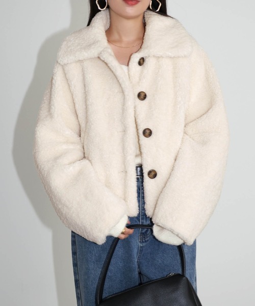 テディベアボアショートコート（その他アウター）｜andme（アンドミー