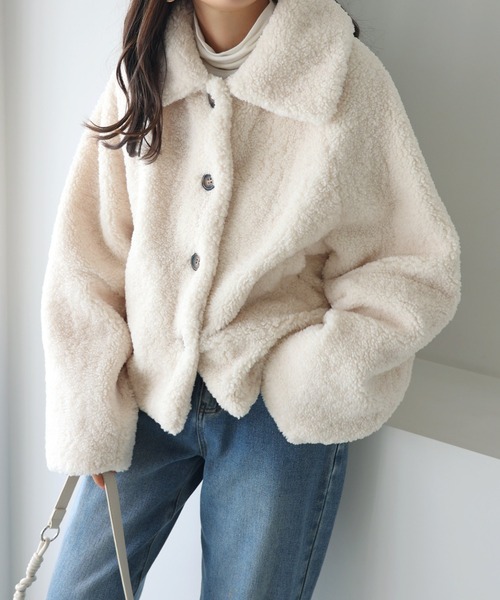 テディベアボアショートコート（その他アウター）｜andme（アンドミー