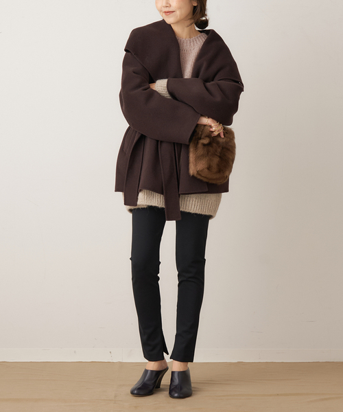 plage（プラージュ）の「HAMILTON DRAPE HALF コート（その他アウター・レディース・アイボリー/ブラウン系その他・38/36）」の10枚目の写真