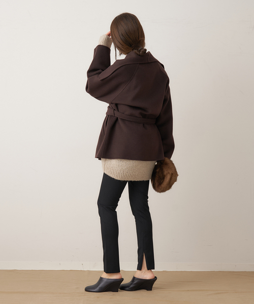 plage（プラージュ）の「HAMILTON DRAPE HALF コート（その他アウター・レディース・アイボリー/ブラウン系その他・38/36）」の12枚目の写真