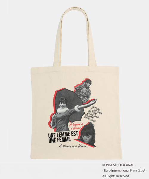 B.C STOCK（ベーセーストック）の「TRICOMER/トリコメル 別注 GODARD UNE FEMME EST UNE FEMME TOTE（ショルダーバッグ・レディース・レッド/ブラック/アイボリー/ブルー・FREE）」の2枚目の写真