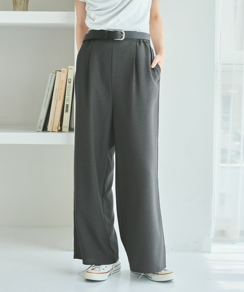 LAKOLE（ラコレ）の「フロントタックイージーパンツ / 592597（その他パンツ・レディース・チャコール/モカ/ボルドー・FREE）」の2枚目の写真