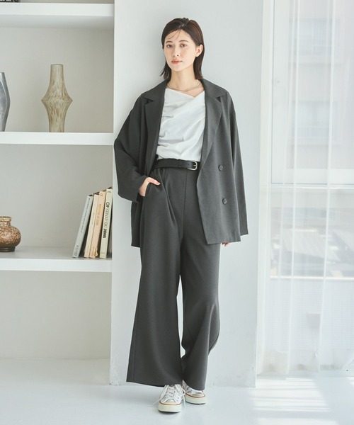 LAKOLE（ラコレ）の「フロントタックイージーパンツ / 592597（その他パンツ・レディース・チャコール/モカ/ボルドー・FREE）」の5枚目の写真