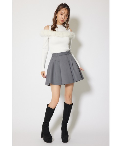 rienda（リエンダ）の「ボンディングストラクチャーミニスコートショートパンツ 秋服 冬服（スカート・レディース・ブラック/グレー・X-SMALL/SMALL/MEDIUM）」の4枚目の写真