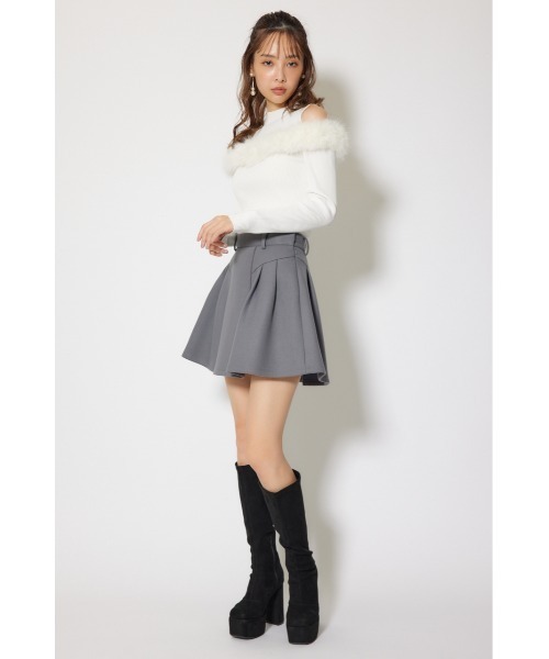 rienda（リエンダ）の「ボンディングストラクチャーミニスコートショートパンツ 秋服 冬服（スカート・レディース・ブラック/グレー・X-SMALL/SMALL/MEDIUM）」の5枚目の写真