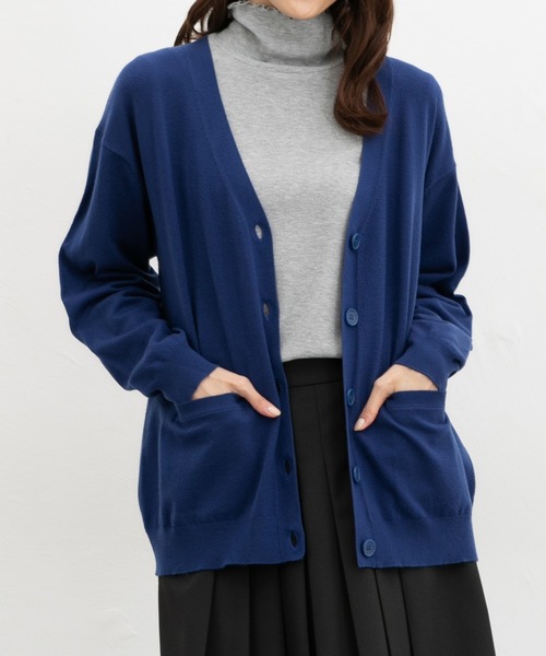 Honeys（ハニーズ）の「【しなやかニット・ヒアルロン酸加工】ヒアルロン酸Ｖカーデ（カーディガン/ボレロ・レディース・ライトベージュ/ブラック/ネイビー/ブラウン/グリーン/ヘザーチャコール/ブルー・S/M/LL/L）」の7枚目の写真