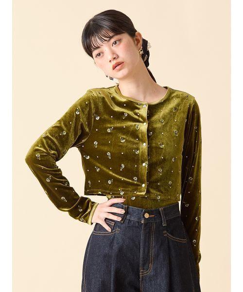 S*I様 エンブロイダリーベロアキャミアンサンブル セール】エンブロイダリーベロアキャミアンサンブル（アンサンブル