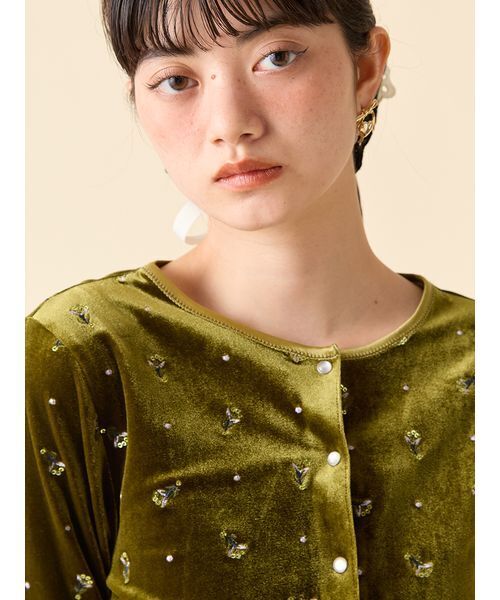 LILY BROWN（リリーブラウン）の「エンブロイダリーベロアキャミ