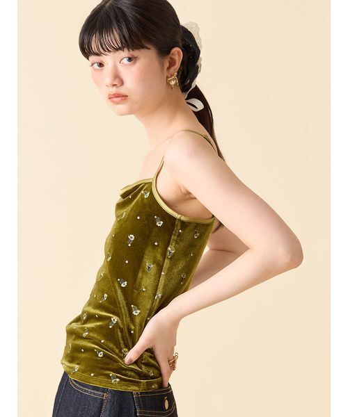 セール】エンブロイダリーベロアキャミアンサンブル（アンサンブル