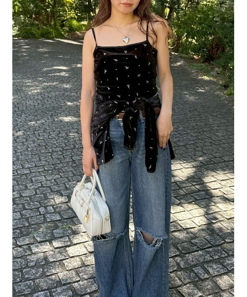 セール】エンブロイダリーベロアキャミアンサンブル（アンサンブル