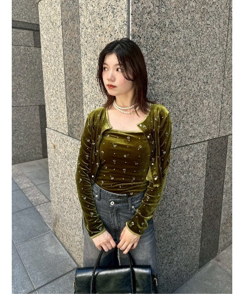 セール】エンブロイダリーベロアキャミアンサンブル（アンサンブル