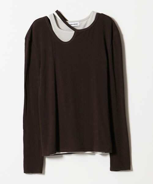 EMMEL REFINES（エメルリファインズ）の「＜EMMEL REFINES＞EM カットアウト レイヤーセット カットソー（Tシャツ/カットソー・レディース・ダークブラウン/ライラック/ライトブルー・FREE）」の2枚目の写真