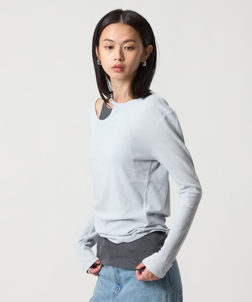 EMMEL REFINES（エメルリファインズ）の「＜EMMEL REFINES＞EM カットアウト レイヤーセット カットソー（Tシャツ/カットソー・レディース・ダークブラウン/ライラック/ライトブルー・FREE）」の11枚目の写真