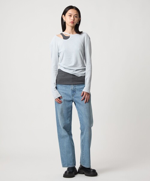 EMMEL REFINES（エメルリファインズ）の「＜EMMEL REFINES＞EM カットアウト レイヤーセット カットソー（Tシャツ/カットソー・レディース・ダークブラウン/ライラック/ライトブルー・FREE）」の14枚目の写真