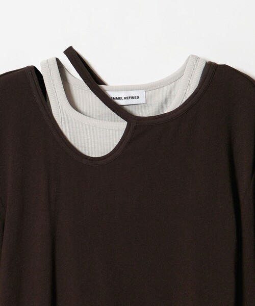 EMMEL REFINES（エメルリファインズ）の「＜EMMEL REFINES＞EM カットアウト レイヤーセット カットソー（Tシャツ/カットソー・レディース・ダークブラウン/ライラック/ライトブルー・FREE）」の6枚目の写真