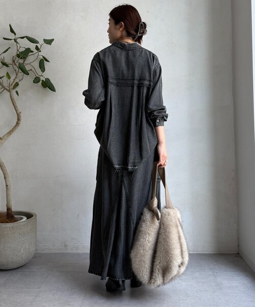 DouDou（ドゥドゥ）の「リヨセルデニムシャツ（シャツ/ブラウス・レディース・ブルー/ブラック・FREE）」の11枚目の写真