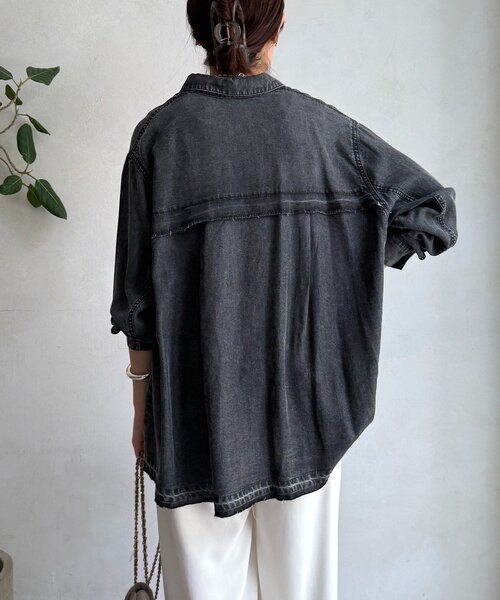 DouDou（ドゥドゥ）の「リヨセルデニムシャツ（シャツ/ブラウス・レディース・ブルー/ブラック・FREE）」の20枚目の写真