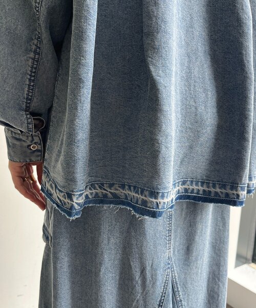 DouDou（ドゥドゥ）の「リヨセルデニムシャツ（シャツ/ブラウス・レディース・ブルー/ブラック・FREE）」の3枚目の写真