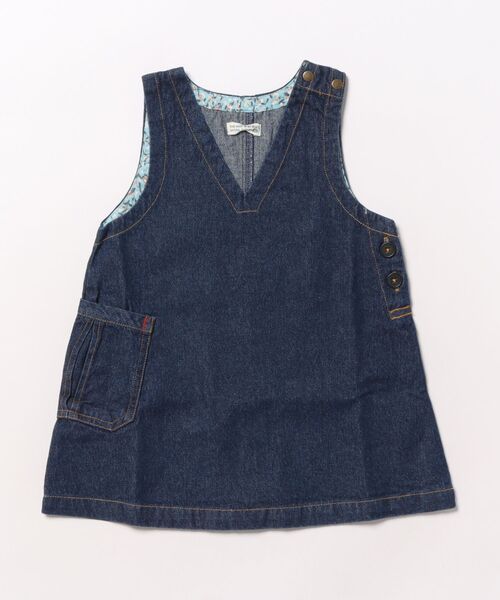 RAGMART(ラグマート)の「デニムジャンパースカート(ジャンパースカート・キッズ・ブルー/アイボリー/ネイビー・95cm/80cm/90cm)」の2枚目の写真