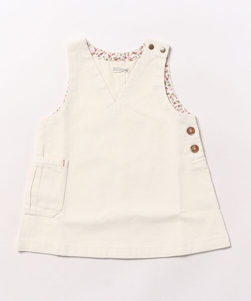 RAGMART(ラグマート)の「デニムジャンパースカート(ジャンパースカート・キッズ・ブルー/アイボリー/ネイビー・95cm/80cm/90cm)」の1枚目の写真