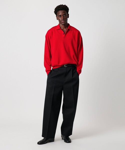 OWNESS＞ SNOW WASH スムース ニット ポロシャツ（ポロシャツ