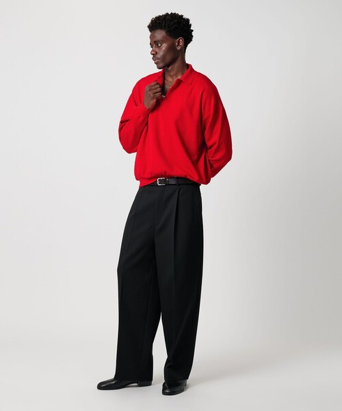 OWNESS＞ SNOW WASH スムース ニット ポロシャツ（ポロシャツ