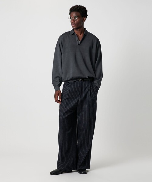 OWNESS＞ SNOW WASH スムース ニット ポロシャツ（ポロシャツ