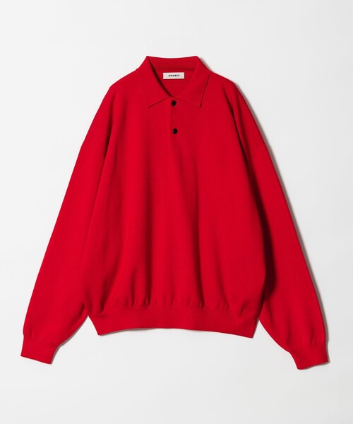 OWNESS> SNOW WASH スムース ニット ポロシャツ(ポロシャツ OWNESS> SNOW WASH スムース ニット ポロシャツ(ポロシャツ