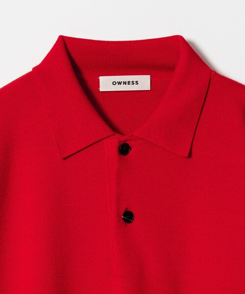 OWNESS  WASH スムース ニット ポロシャツ OWNESS＞ SNOW WASH スムース ニット ポロシャツ