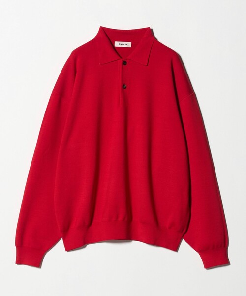 OWNESS＞ SNOW WASH スムース ニット ポロシャツ（ポロシャツ