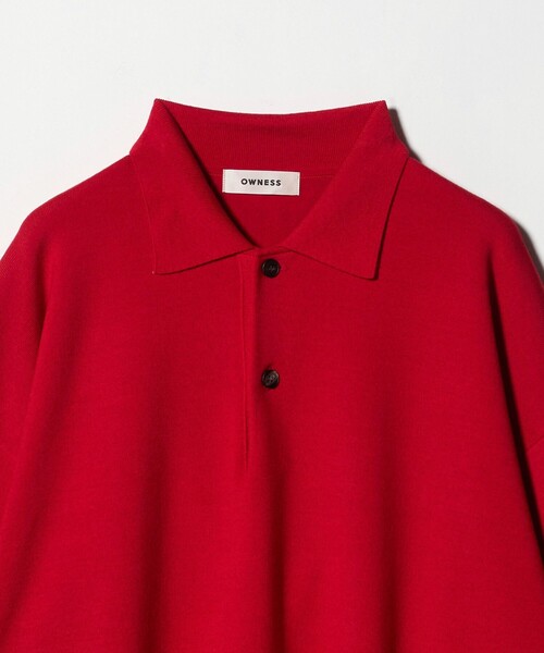 OWNESS＞ SNOW WASH スムース ニット ポロシャツ（ポロシャツ