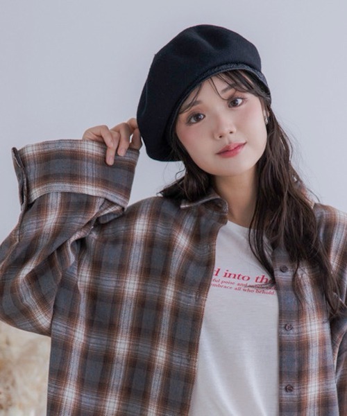 polcadot（ポルカドット）の「ベルトバスクベレー  フェルトベレー/サイズ調節可能（ハンチング/ベレー帽・レディース・ホワイト/ブラック・FREE）」の11枚目の写真