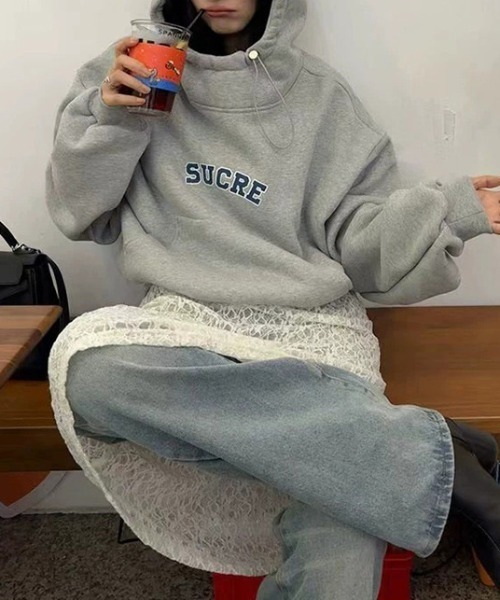 Teem Store(チームストア)の「透け感 レースシアーロングワンピース レイヤード(ワンピース・レディース・ブラック/アイボリー・F)」の5枚目の写真