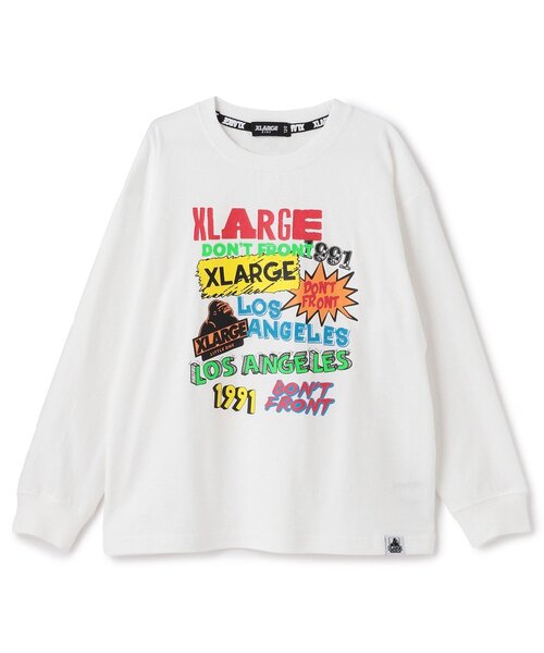 XLARGE KIDS(エクストララージキッズ)の「【人気商品再入荷】【直営店で取り扱い無し】ランダムマルチロゴ長袖Tシャツ(Tシャツ/カットソー・キッズ・トップグレー/ブラック/ホワイト・100cm/110cm/140cm/120cm/130cm)」の2枚目の写真