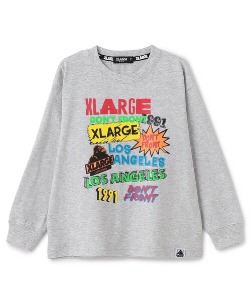 XLARGE KIDS(エクストララージキッズ)の「【人気商品再入荷】【直営店で取り扱い無し】ランダムマルチロゴ長袖Tシャツ(Tシャツ/カットソー・キッズ・トップグレー/ブラック/ホワイト・100cm/110cm/140cm/120cm/130cm)」の1枚目の写真