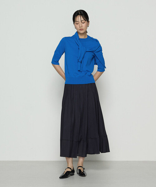 COMME CA（コムサ）の「コットンダルストレッチ 半袖プルオーバー（ニット/セーター・レディース・グレー/ブルー/キナリ・11号/9号）」の14枚目の写真