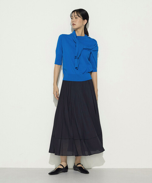 COMME CA（コムサ）の「コットンダルストレッチ 半袖プルオーバー（ニット/セーター・レディース・グレー/ブルー/キナリ・11号/9号）」の10枚目の写真