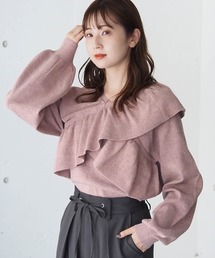 tiptop（ティップトップ）の「フリルクロスニットプルオーバー（ニット/セーター）」