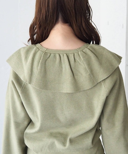 セール】フリルクロスニットプルオーバー（ニット/セーター）｜tiptop