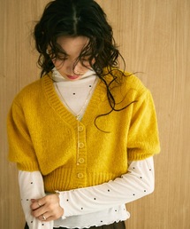パフスリーブ」に該当するカーディガン/ボレロ（イエロー/黄色系