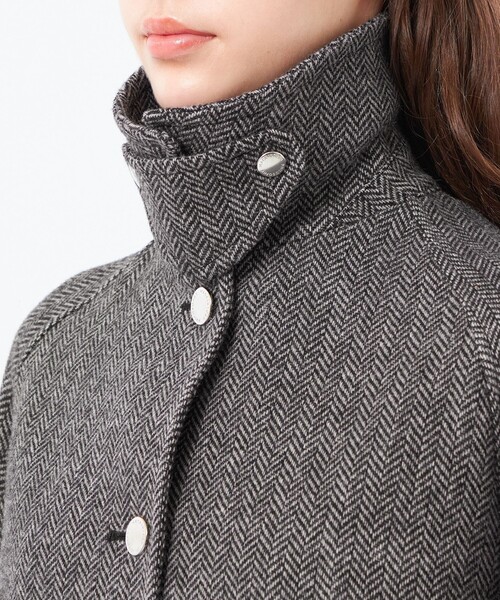 MACKINTOSH PHILOSOPHY(マッキントッシュ フィロソフィー)の「【WELBURY(ウェルベリー)】HEAT TWEED製(ステンカラーコート・レディース・チャコールグレー/ブラウン・38/36)」の9枚目の写真