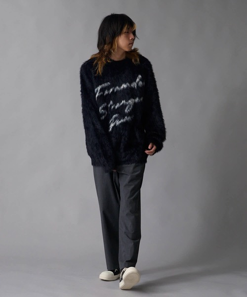 Theater code（シアターコード）の「Thick Jacquard Knit / 肉厚 ジャガード織り ジャギーニット（ニット/セーター・メンズ・ブラック・M/L）」の10枚目の写真
