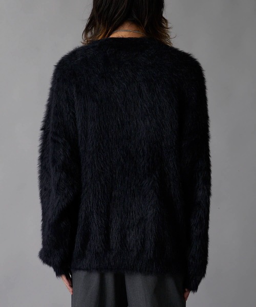 Theater code（シアターコード）の「Thick Jacquard Knit / 肉厚 ジャガード織り ジャギーニット（ニット/セーター・メンズ・ブラック・M/L）」の8枚目の写真