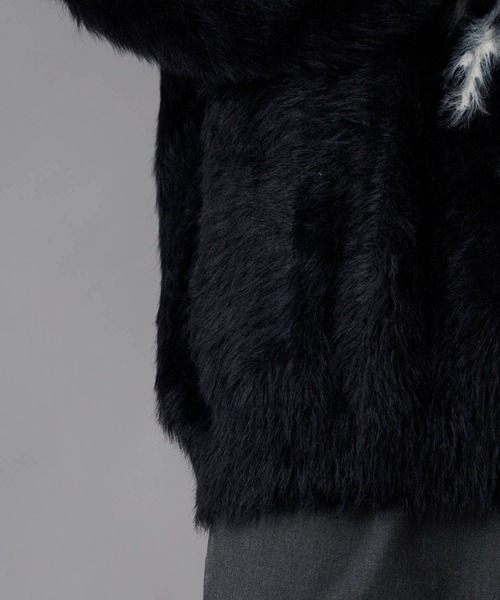 Theater code（シアターコード）の「Thick Jacquard Knit / 肉厚 ジャガード織り ジャギーニット（ニット/セーター・メンズ・ブラック・M/L）」の11枚目の写真