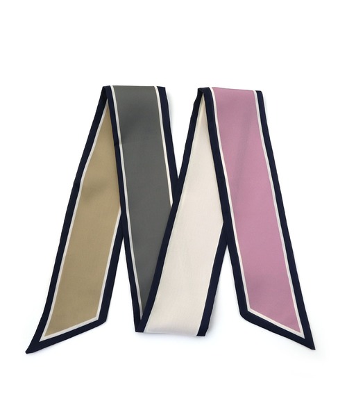 colleca la（コレカラ）の「4color配色ボウタイスカーフ/リボンスカーフ（バンダナ/スカーフ・レディース・ブラウン系/ピンク系/イエロー系・FREE）」の4枚目の写真