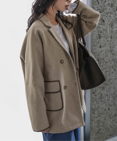 セール】パイピングダブルジャケットコート（その他アウター）｜AMELY